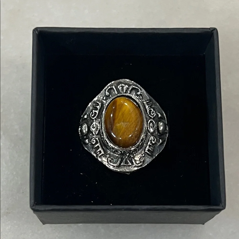 Silver Ring with Tiger's Eye Stone